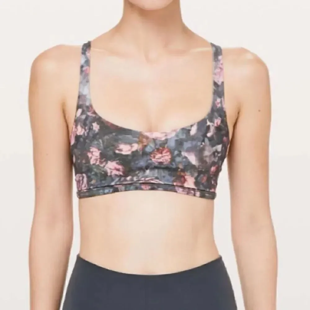 Lululemon Free To Be Bra Wild Frosted Multi Rose Size 2